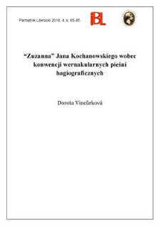 „Zuzanna” Jana Kochanowskiego wobec konwencji wernakularnych pieśni hagiograficznych