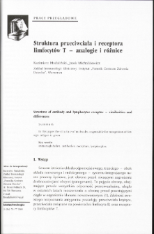 Structure of antibody and lymphocytes receptor - similarities and differences