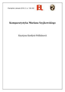 Komparatystyka Mariana Szyjkowskiego