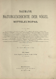 Naumann, Naturgeschichte der Vögel Mitteleuropas. Bd. 7, Ibisse, Flughühner, Trappen, Kraniche, Rallen