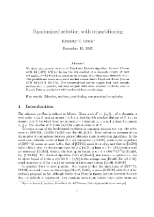 Randomized Selection with Tripartitioning