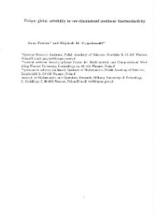 Unique Global Solvability in Two-Dimensional Nonlinear Termoelasticity