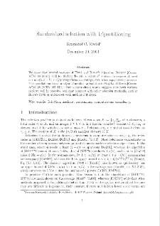 Randomized Selection with Tripartitioning