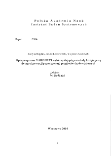 Opis programu VARIOWIN wykorzystującego metodę kirigingową do aproksymacji przestrzennej pomiarów środowiskowych