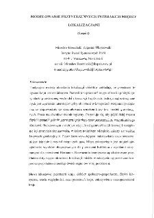 Modelowanie przestrzennych interakcji między lokalizacjami.Cz.I