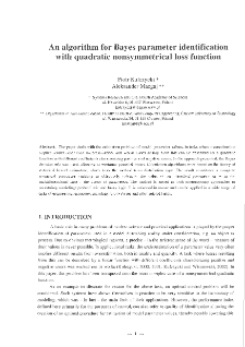 An algorithm for Bayes parameter identification with quadratic nonsymmetrical loss function