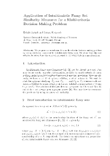 Application of Intuitionistic Fuzzy Set Similarity Measures for a Multi-Criteria Decision Making Problem