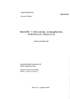 Metody i strategie zarządzania portfelem obligacji