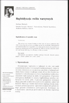 Haploidyzacja roślin warzywnych