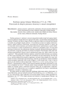 Rodzinne opresje Julianny Młodeckiej (1731–ok. 1799). Przyczynek do dziejów przemocy domowej w czasach staropolskich