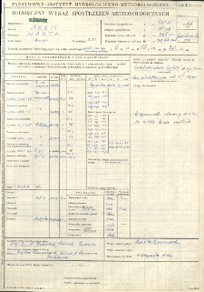 Miesięczny wykaz spostrzeżeń meteorologicznych. Październik 1966