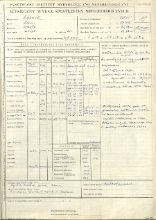 Miesięczny wykaz spostrzeżeń meteorologicznych. Styczeń 1967