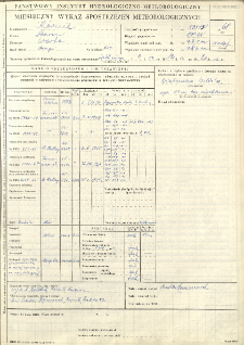 Miesięczny wykaz spostrzeżeń meteorologicznych. Maj 1968