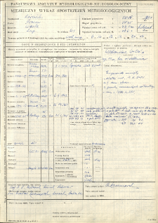 Miesięczny wykaz spostrzeżeń meteorologicznych. Listopad 1968