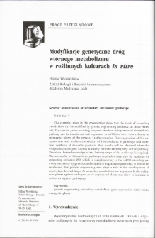 Genetic mofification of secondary metabolic pathways