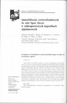 Entrapment of immobilised in situ intracellular lipase of Mucor in microporous capsules