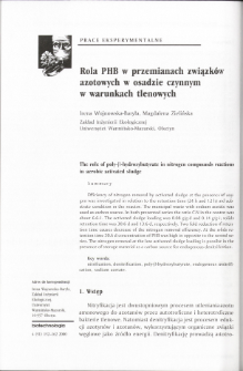 The role of poly-B-hydroxybutyrate in nitrogen compounds reactions in aerobic activated sludge