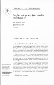 Pathogenic fungi as a source of insecticides