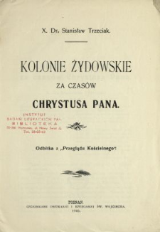 Kolonie żydowskie za czasów Chrystusa Pana