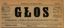 Głos : tygodnik literacko-społeczno-polityczny 1891 N.3