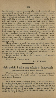 Opis pasieki i sadu przy szkole w Łanowcach