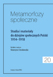 Studia i materiały do dziejów społecznych Polski 1914-1918, Strony tytułowe, spis treści