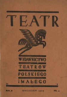 Teatr : wydawnictwo Teatru Polskiego 1929/1930 N.4