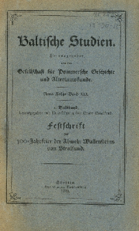 Baltische Studien. Neue Folge Bd. 30, z. 1 (1928)