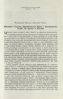 Mieszańce Populus Maximowiczii Henry i dotychczasowe wyniki ich uprawy w Kórniku