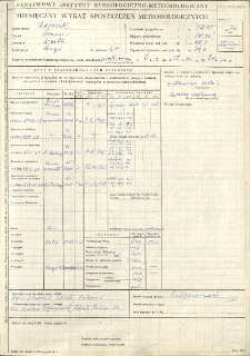 Miesięczny wykaz spostrzeżeń meteorologicznych. Styczeń 1970