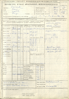 Miesięczny wykaz spostrzeżeń meteorologicznych. Luty 1970