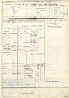 Miesięczny wykaz spostrzeżeń meteorologicznych. Kwiecień 1970