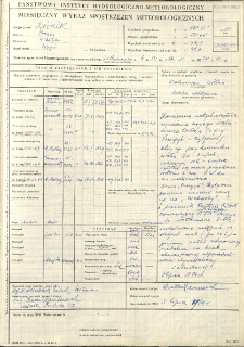 Miesięczny wykaz spostrzeżeń meteorologicznych. Czerwiec 1970