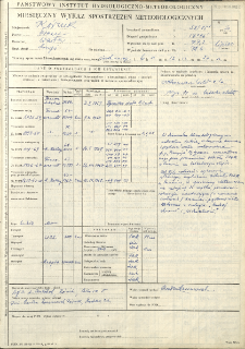 Miesięczny wykaz spostrzeżeń meteorologicznych. Lipiec 1970