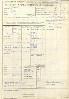 Miesięczny wykaz spostrzeżeń meteorologicznych. Październik 1970