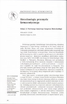 Biotechnologia przemysłu farmaceutycznego