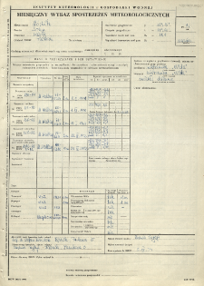 Miesięczny wykaz spostrzeżeń meteorologicznych. Czerwiec 1974