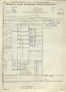 Miesięczny wykaz spostrzeżeń meteorologicznych. Październik 1974