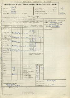 Miesięczny wykaz spostrzeżeń meteorologicznych. Grudzień 1974