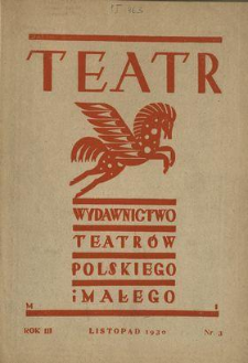 Teatr : wydawnictwo Teatru Polskiego 1930/1931 N.3