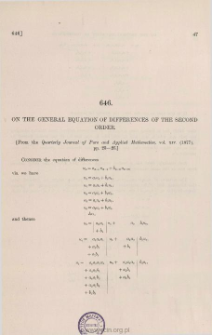 On the general equation of differences of the second order