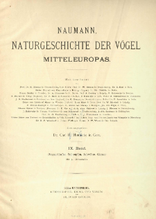 Naumann, Naturgeschichte der Vögel Mitteleuropas. Bd. 9, Wasserläufer, Schnepfen, Schwäne, Gänse