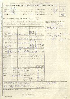 Miesięczny wykaz spostrzeżeń meteorologicznych. Lipiec 1979