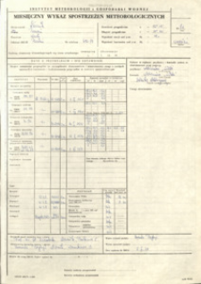 Miesięczny wykaz spostrzeżeń meteorologicznych. Wrzesień 1979