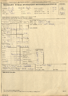 Miesięczny wykaz spostrzeżeń meteorologicznych. Styczeń 1985