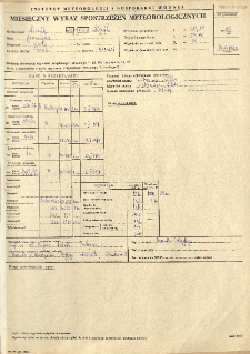 Miesięczny wykaz spostrzeżeń meteorologicznych. Marzec 1985