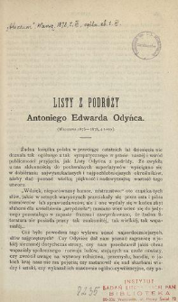 Listy z podróży Antoniego Edwarda Odyńca (Warszawa 1875-1878, 4 tomy)