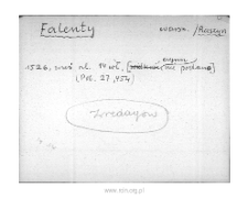 Falenty. Kartoteka powiatu warszawskiego w średniowieczu. Kartoteka Słownika historyczno-geograficznego Mazowsza w średniowieczu