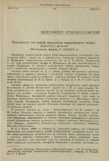 Sympozjum na temat czynników regulujących rozwój populacji glonów (Windermere, Anglia, 17-23 IX 1970 r.)