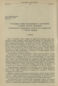 Problemy walki biologicznej z komarami. 1, Formy wodne komarów